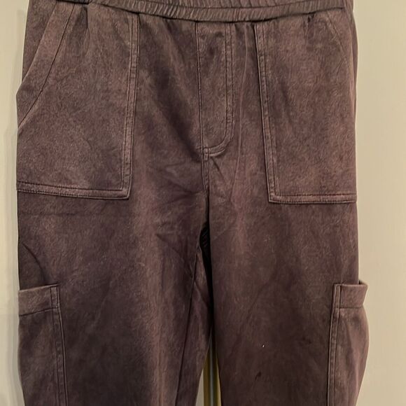 NWT Umgee Full Size Mineral Washed Elastic Waist Cargo Pants black - med - Picture 7 of 9